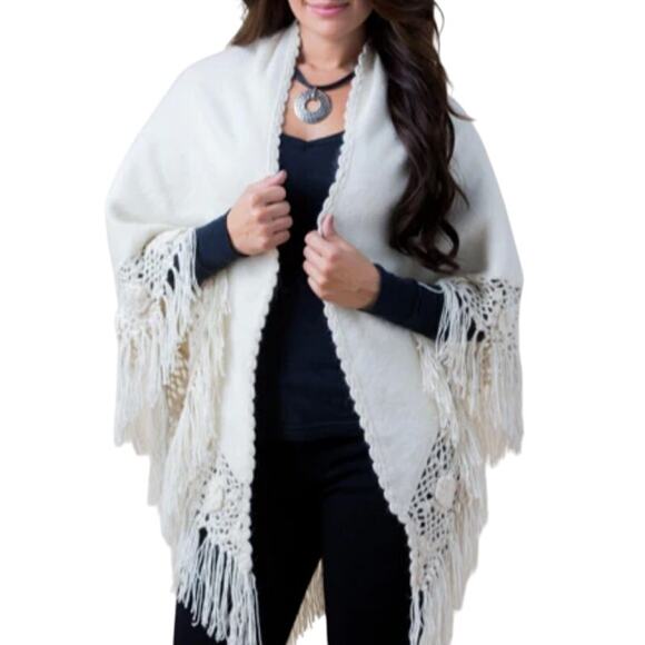 Alpaca blend Exotic Shawl Wrap Triangle style Simply Natural - Picture 1 of 10